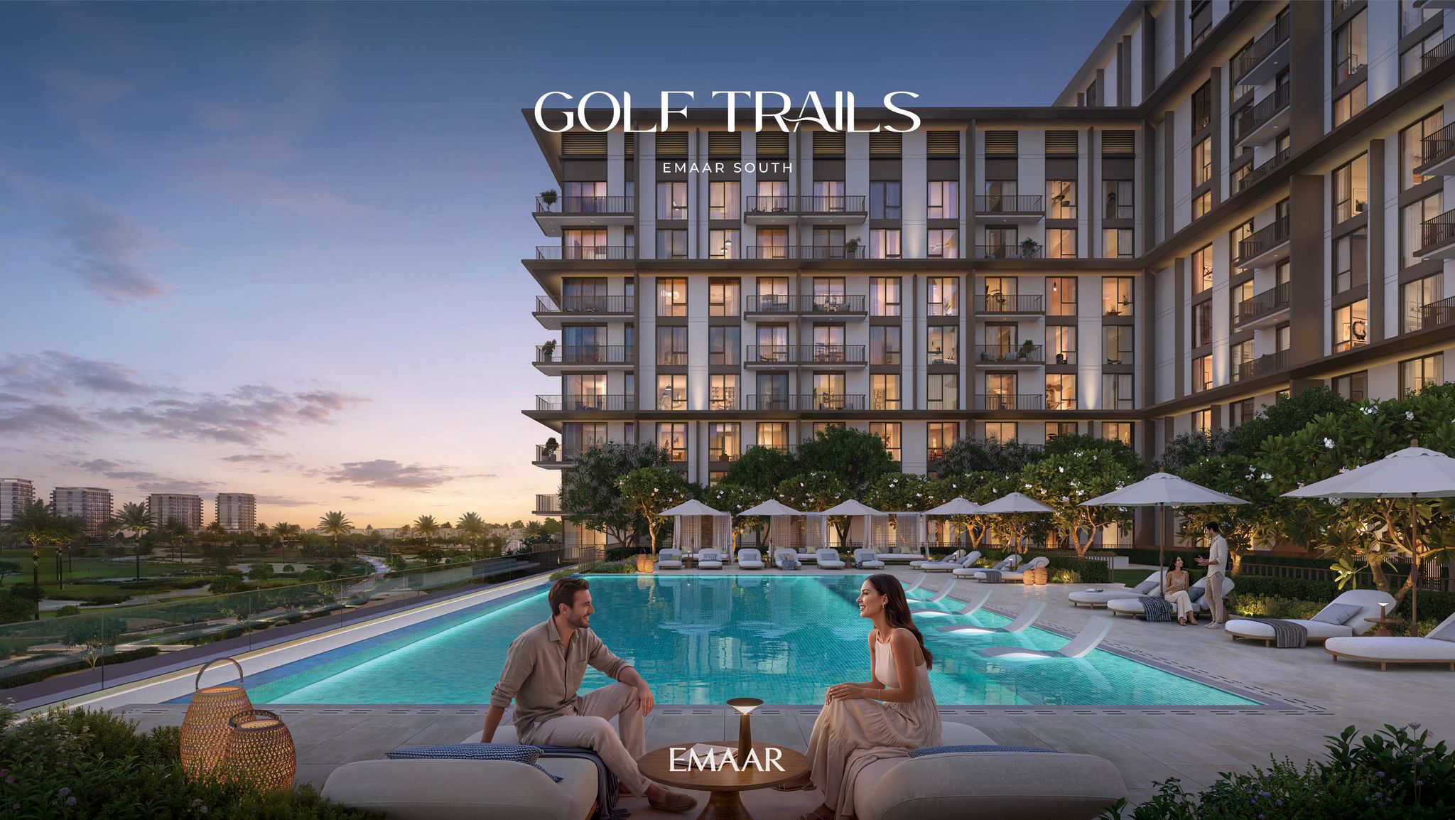 The 18-hole championship golf course beside Golf Trails, Emaar South