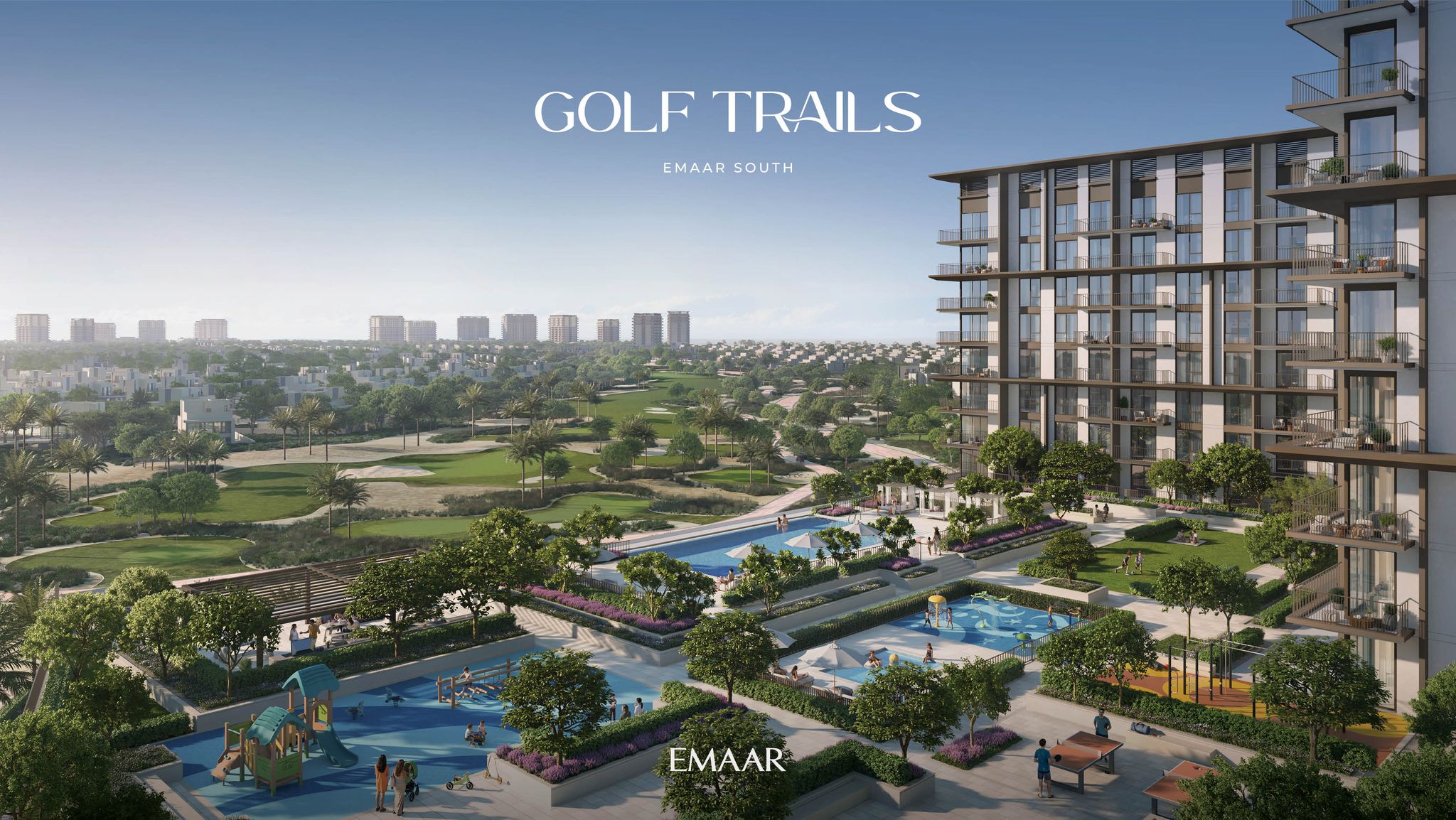 Golf Trails townhouse exterior at Emaar South, Dubai