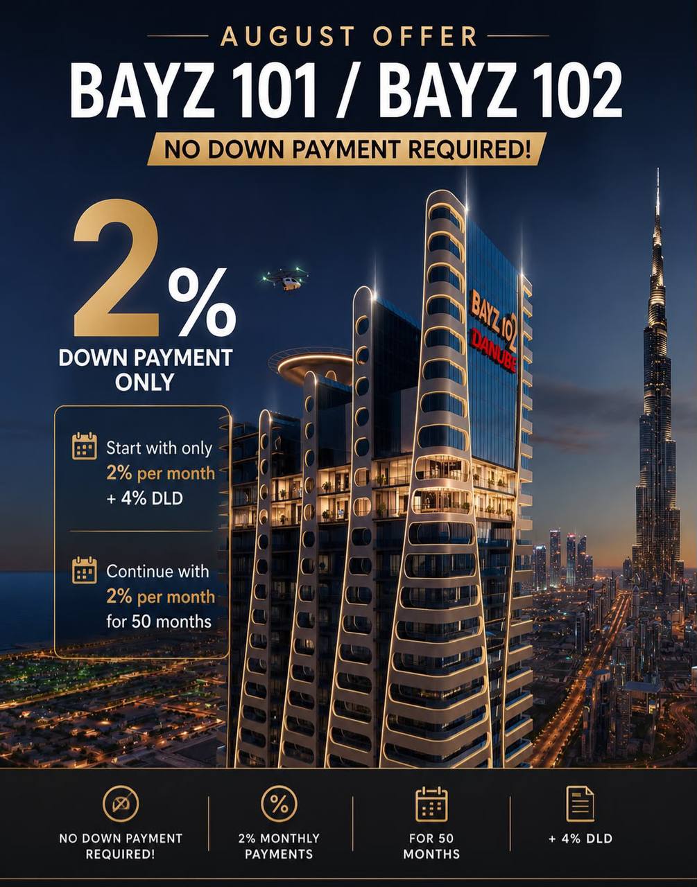Danube August offer for Bayz 101 and Bayz 102 in Business Bay