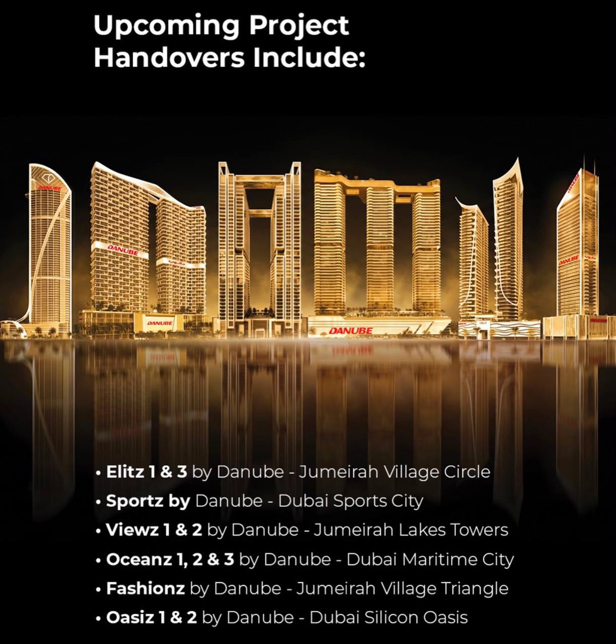 Danube Properties towers with upcoming handovers in Dubai