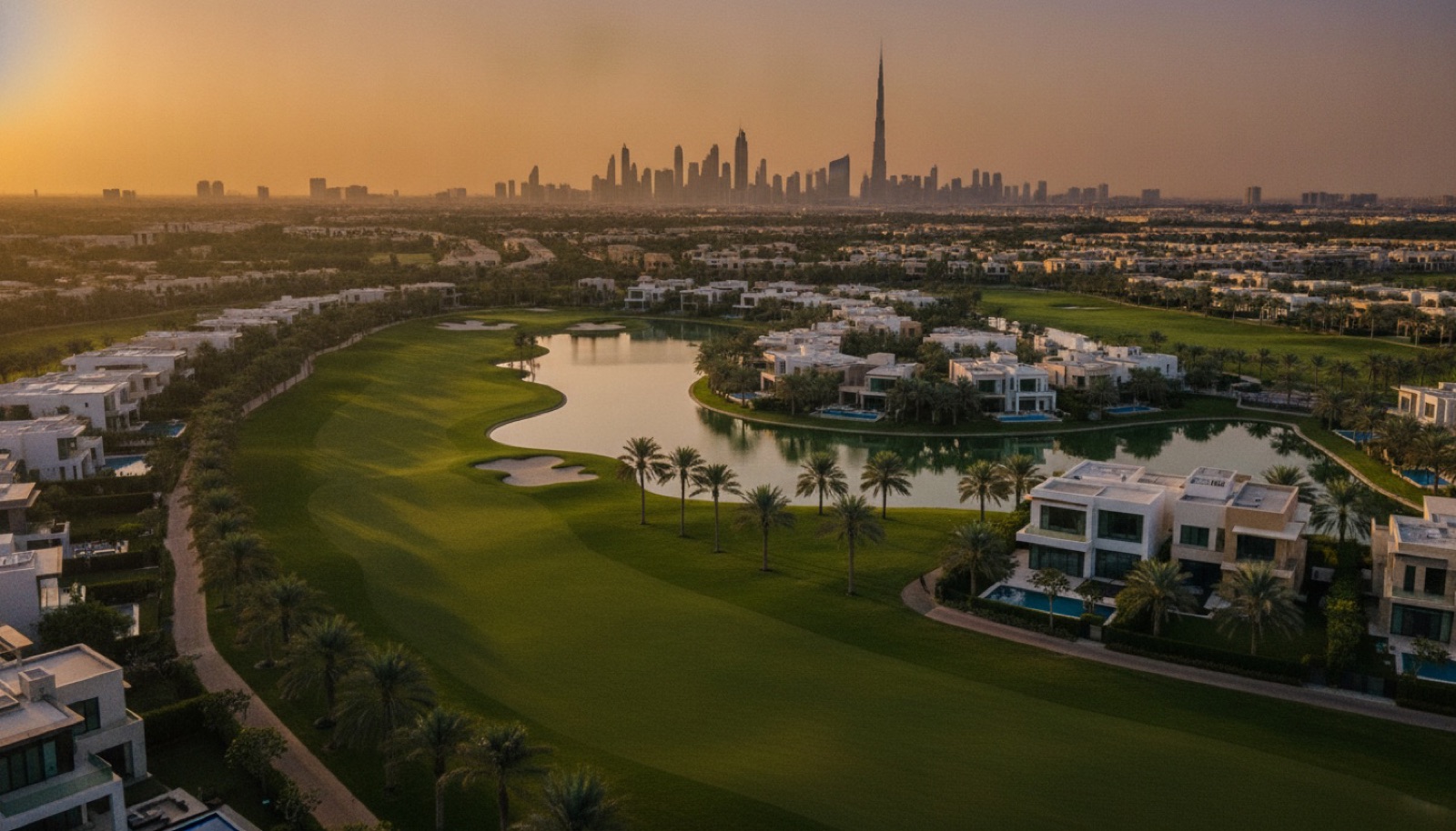 Championship golf course fairway at Emaar South